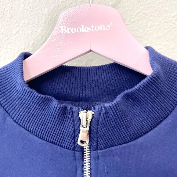Universal Standard Peachy Terry Half Zip Pullover Vintage Blue Long Sleeve 3XS - Picture 3 of 8